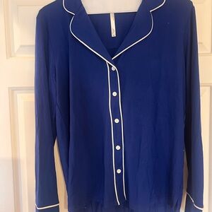SOMA Blue Pajama Set with White Trim NWT